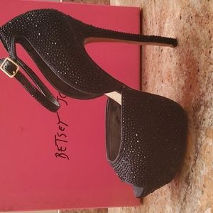Betsey Johnson Lissy Platform Rhinestone Heels Size 8.5